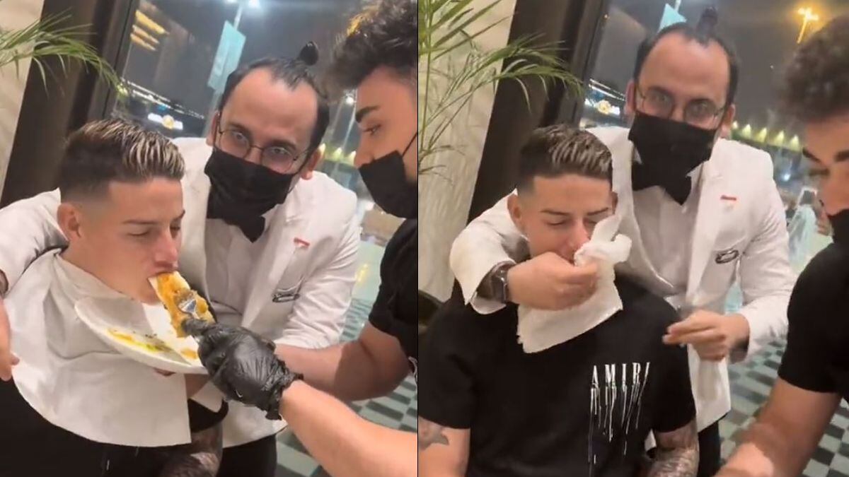 James causa furor con la extraña manera de degustar un platillo árabe