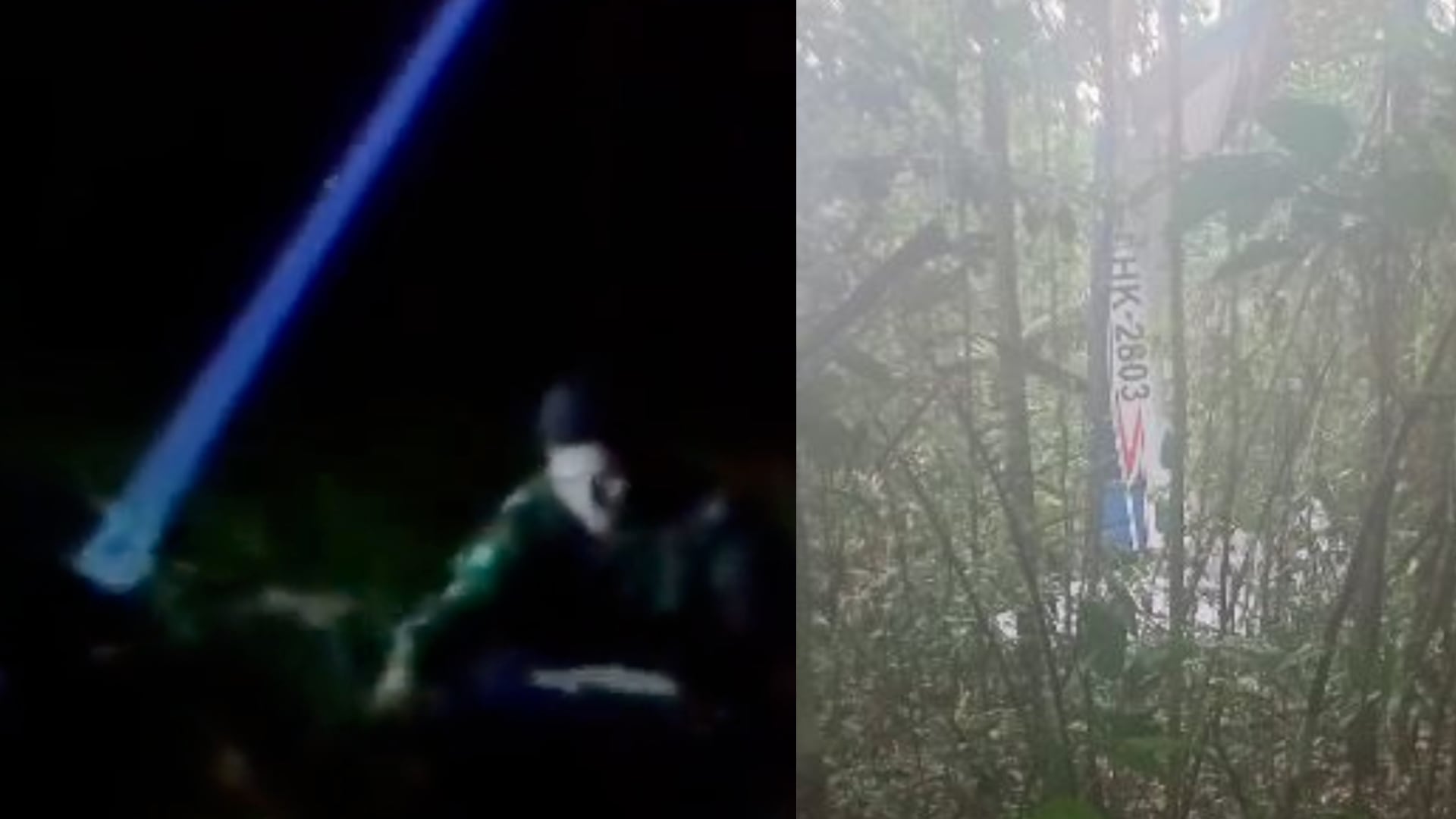 Con reflectores por la noche, militares esperan que los cuatro niños indígenas los vean y encuentren