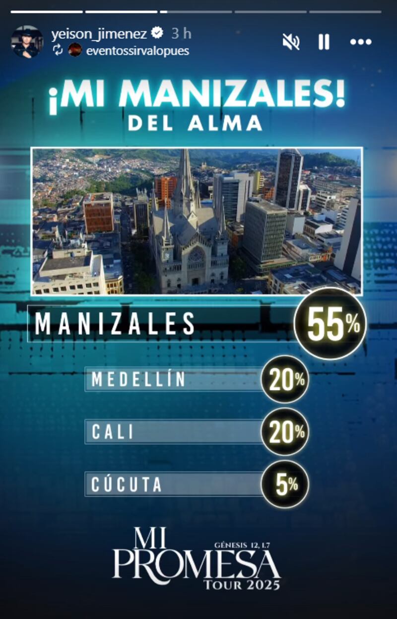 Yeison Jiménez anunció nueva ciudad para concierto; ni Cali ni Medellín