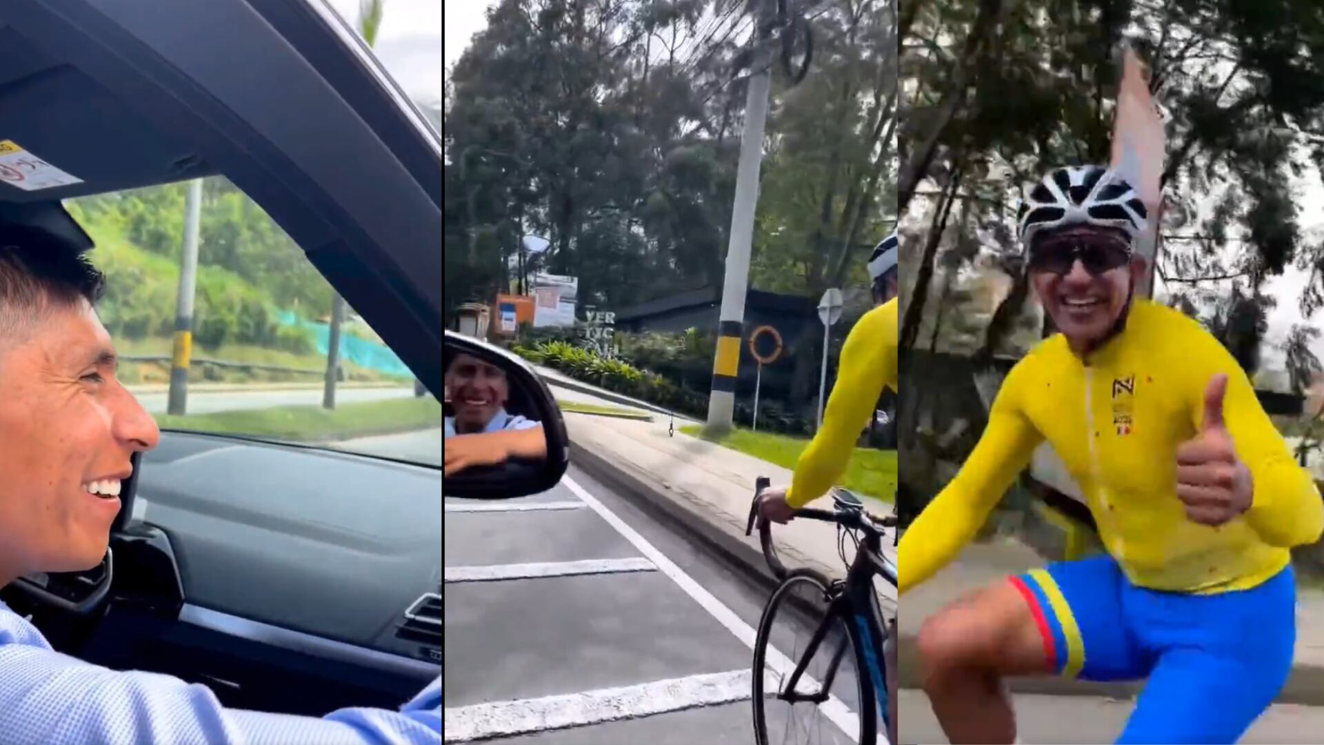 Nairo Quintana apoya a un aficionado