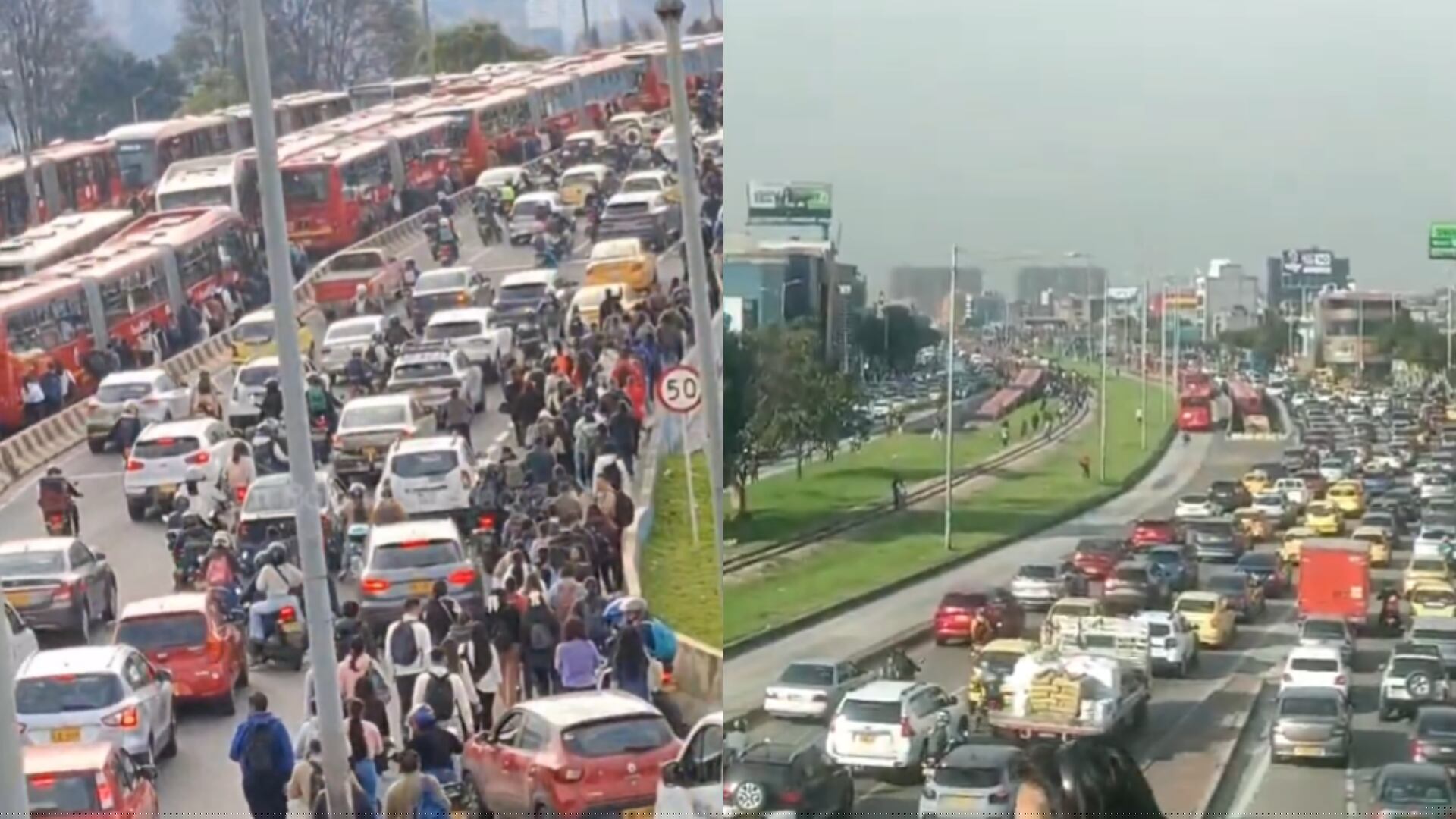 TransMilenio está colapsado: las protestas en la Calle 72 tiene las troncales de la NQS, la 80, la Caracas y la Autonorte paralizadas