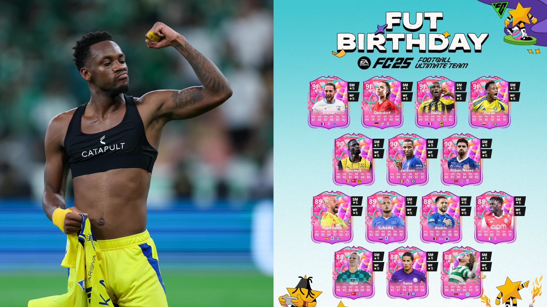 Jhon Durán y FC 25 - Fotos: Getty y redes sociales del videojuego