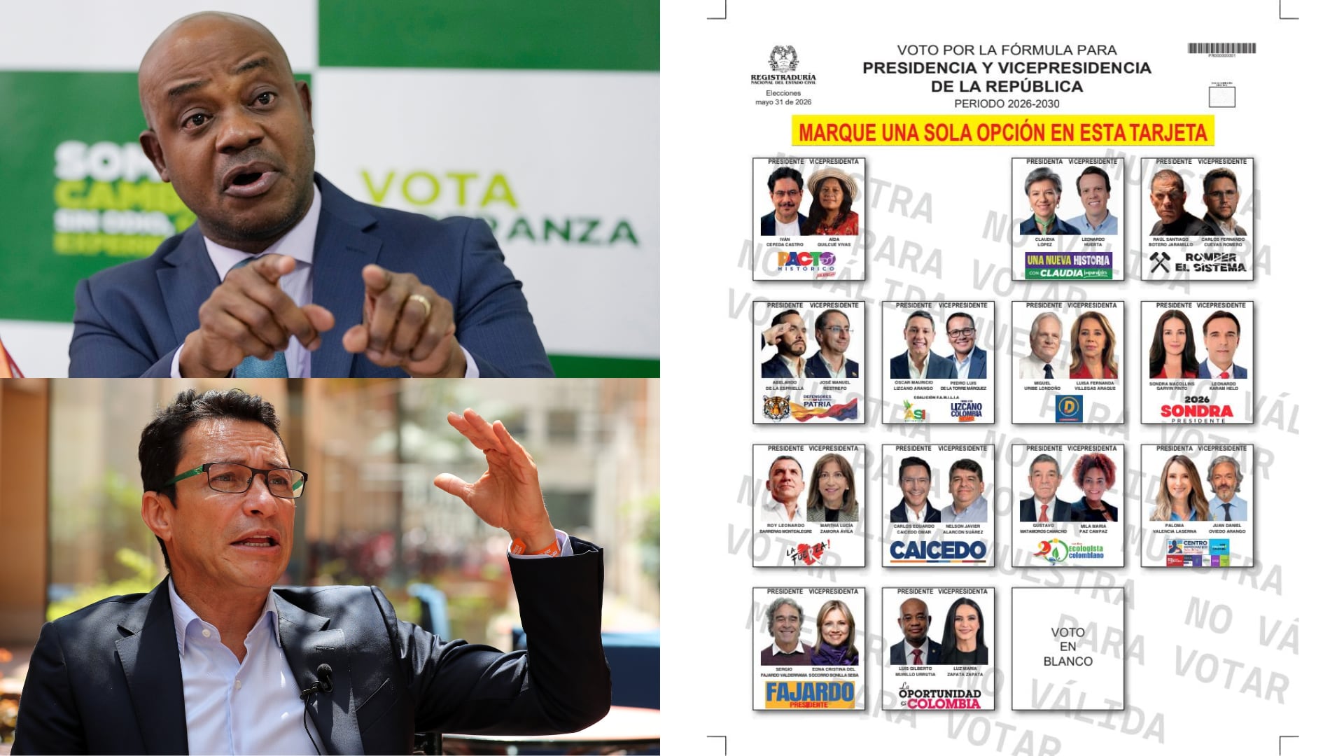 Luis Gilberto Murillo y Carlos Caicedo, candidatos que renunciaron a su aspiración presidencial.