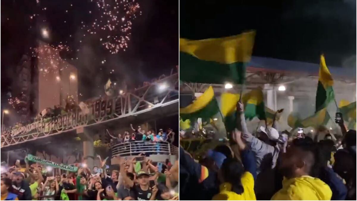 Hinchas de Nacional y Bucaramanga impactaron con el respaldo a los suyos