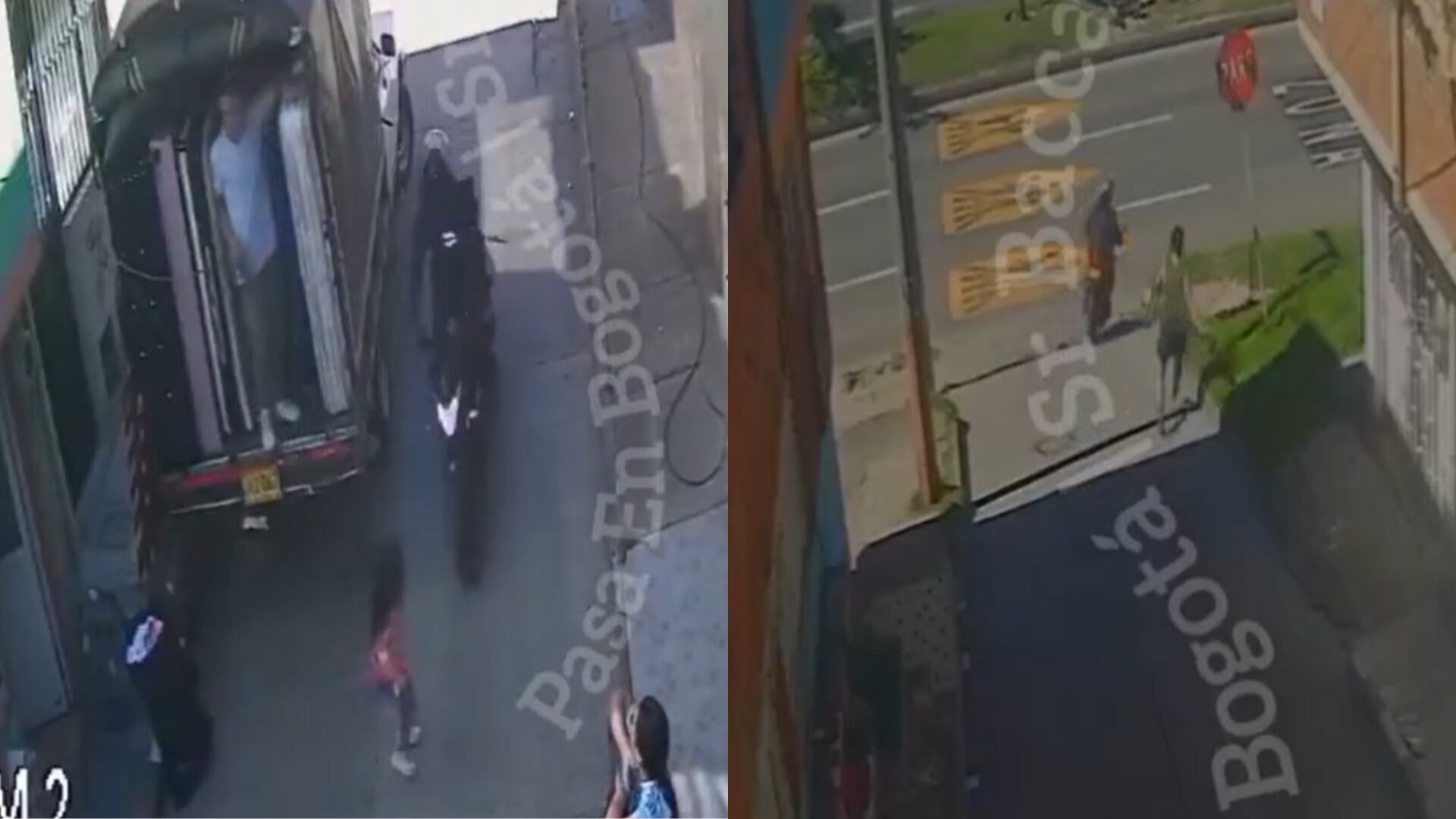 Motociclista arrolló a niña en Bogotá - Fotos: Capturas de pantalla de redes sociales