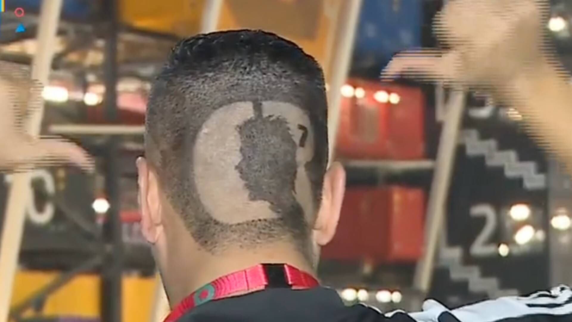 Eduardo Luis López se hizo la silueta de Cristiano Ronaldo en la cabeza