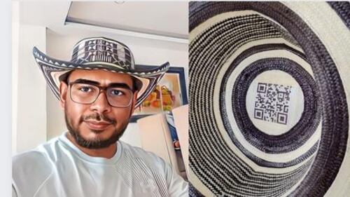 Jaime Gómez Díaz, profesor de una escuela de Tuchín creador del sombrero vueltiao con QR.