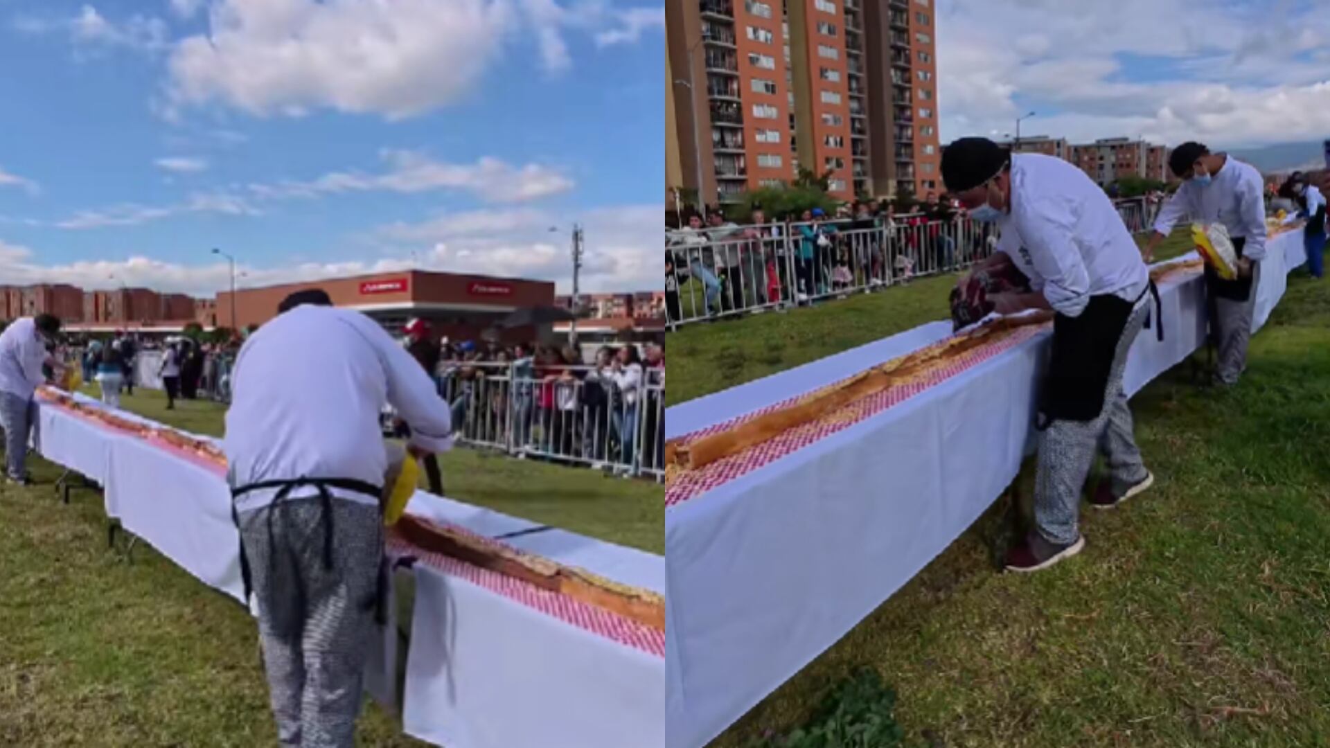 Récord mundial para Colombia: En Soacha prepararon el perro caliente más grande del mundo, mide más de 300 metros (Redes sociales)
