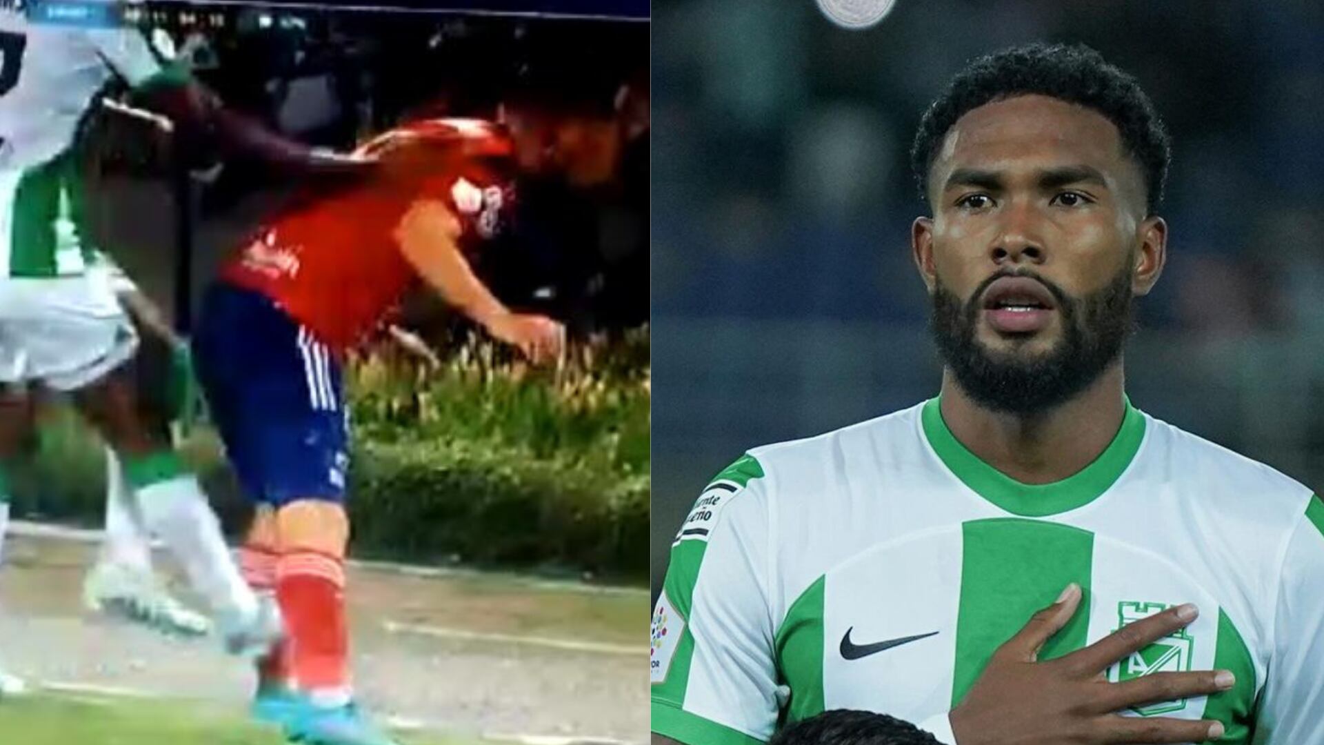 La expulsión de Cristian Castro en el partido de Nacional contra el Medellín a