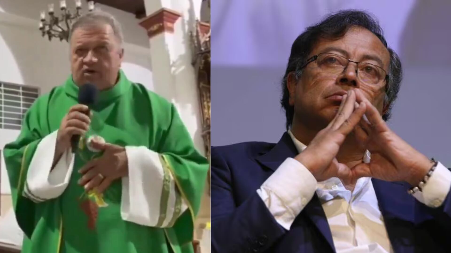 Viralizan a sacerdote que criticó a Gustavo Petro en plena misa