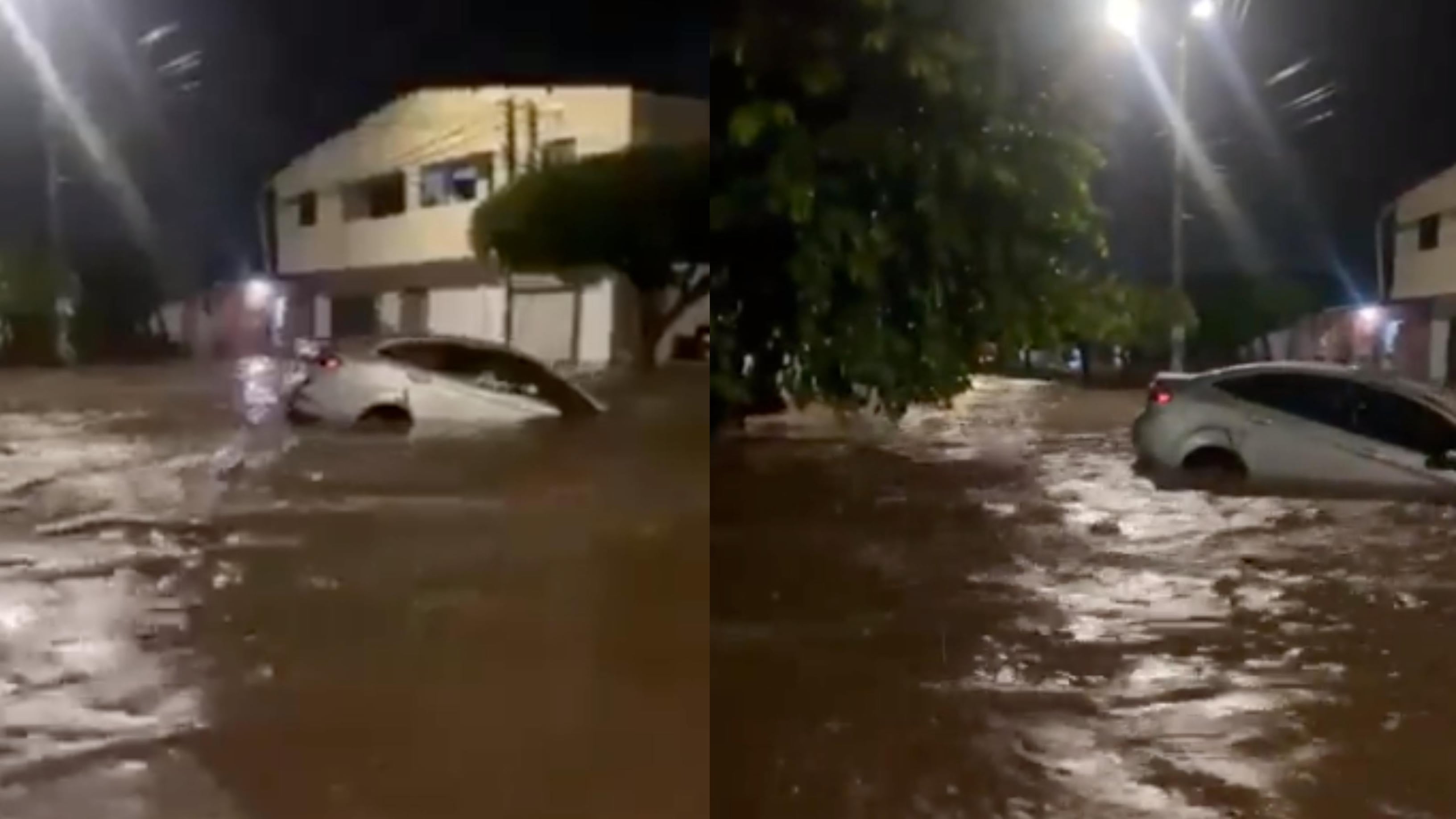 Un carro fue arrastrado por la corriente en la inundación en Bosconia, Cesar.