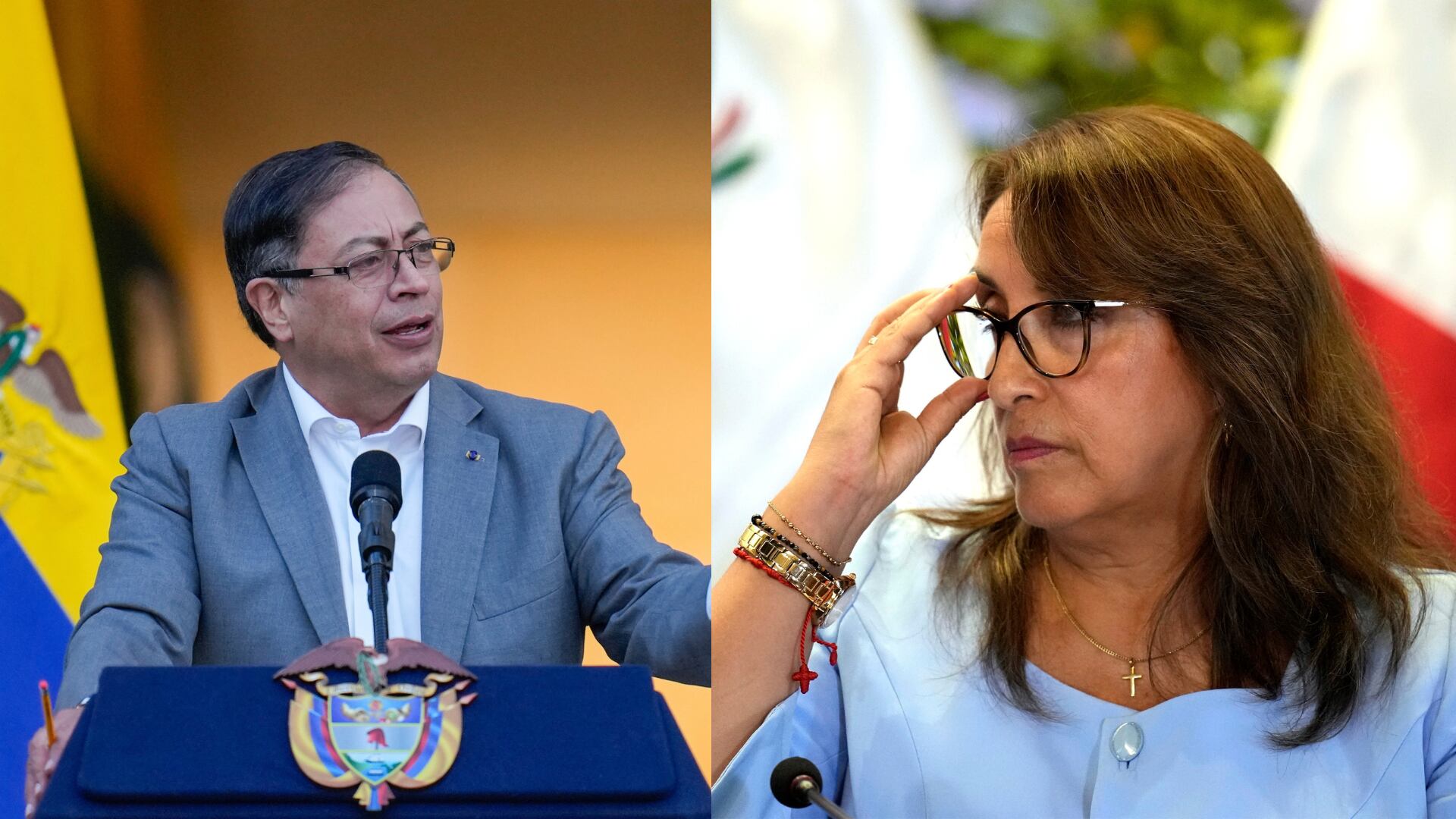 Gustavo Petro y Dina Boluarte