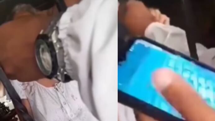 Momento en el que un cobradiario ataca a una anciana para cobrar una deuda en su casa en Barranquilla.