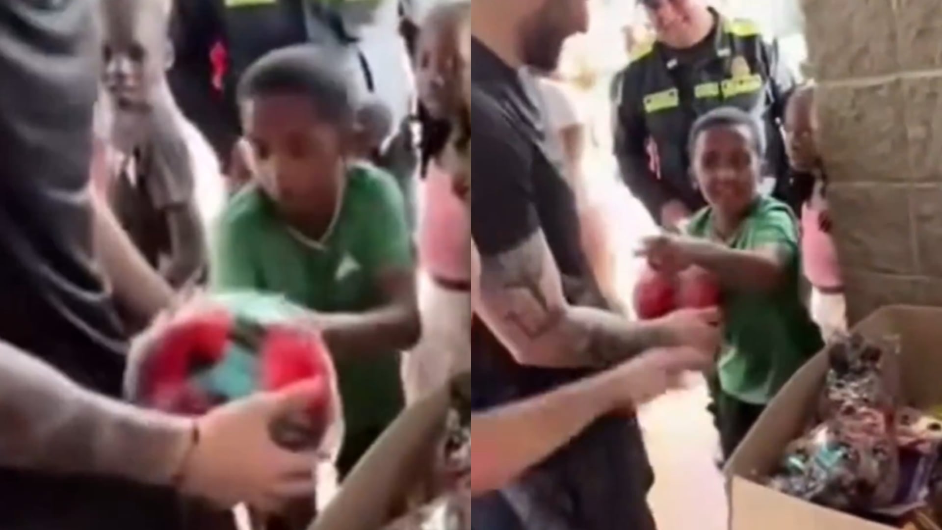 Niño hincha del Cali en evento de barra del América - Fotos: Capturas de pantalla de video viral en redes sociales tomadas el 24 de diciembre del 2025