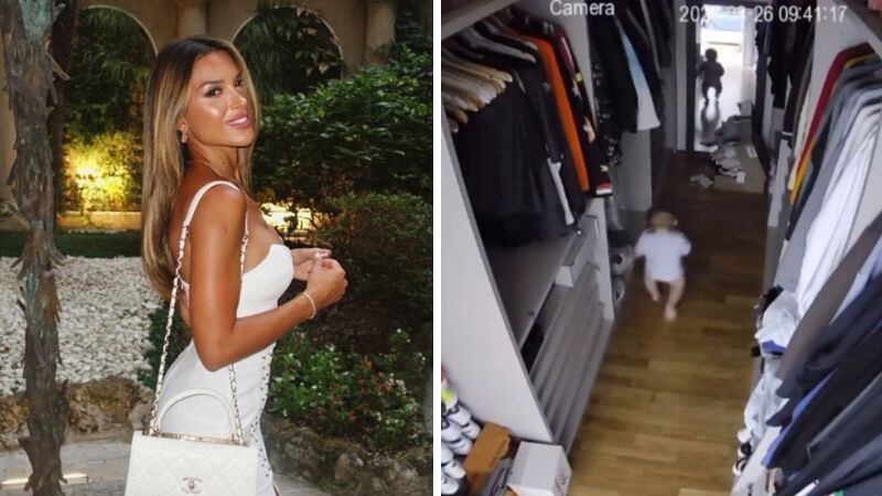 Agustina Gandolfo, esposa de Lautaro Martínez, y su hijo Theo/Instagram