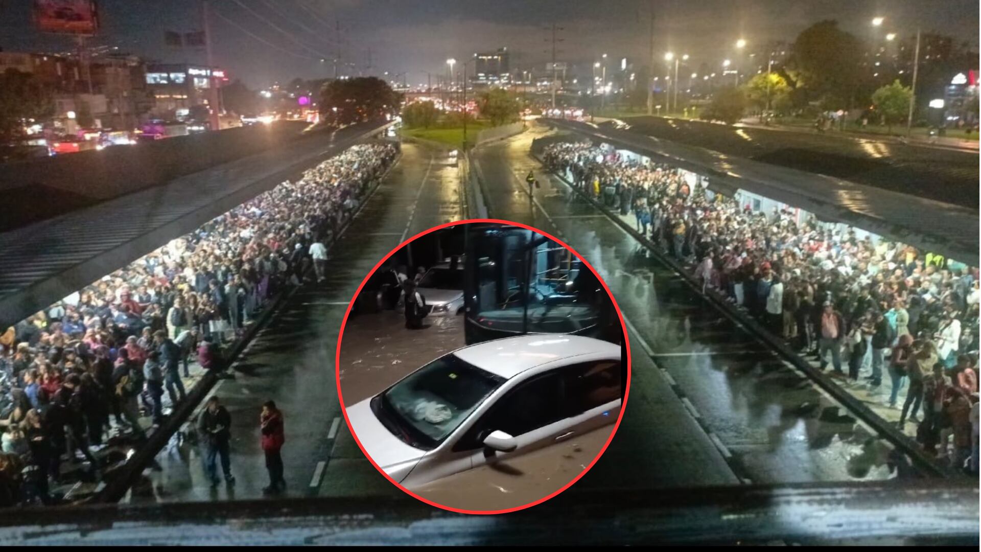 TransMilenio cancela rutas por inundaciones en la Autopista Norte