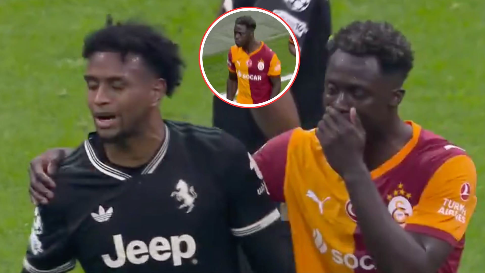 Dávinson Sánchez vacunó con el hombro a la Juventus de Juan David Cabal, a quien expulsaron