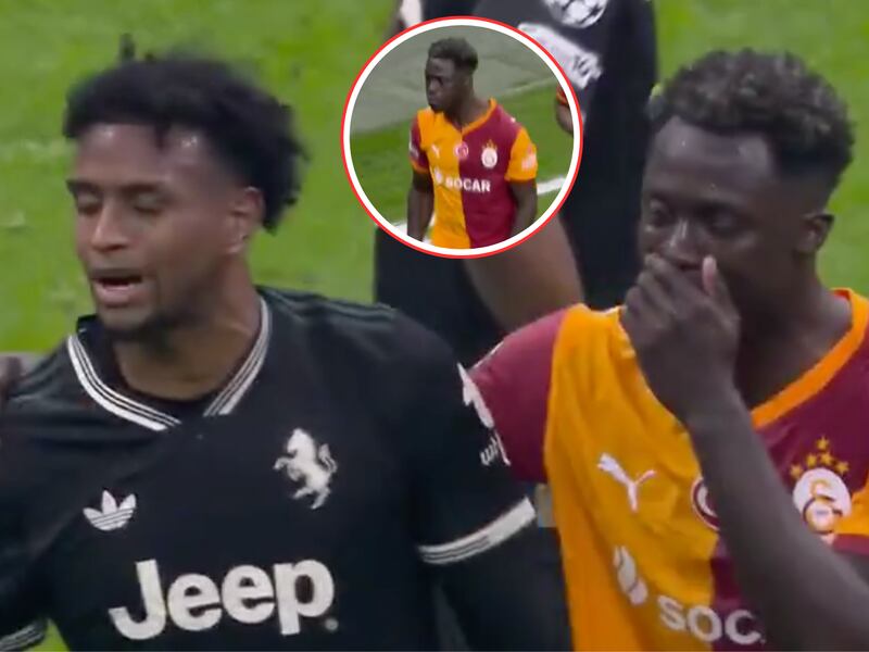 Después de hacerle gol con el hombre a Juventus, Dávinson Sánchez consoló a Juan David Cabal por la expulsión