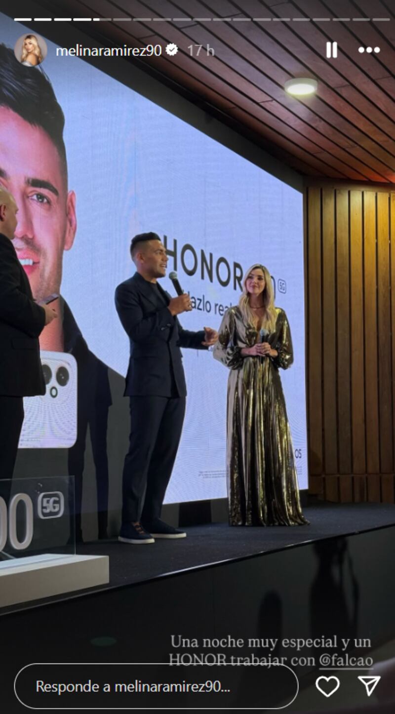 Melina Ramírez chicaneó su nuevo trabajo junto a Falcao