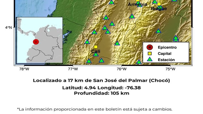 Temblor en Colombia 13 de febrero