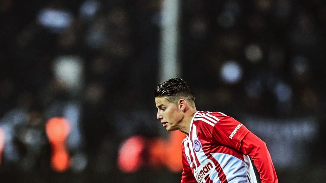 James Rodríguez anotó sus primeros goles de 2023 con Olympiacos
