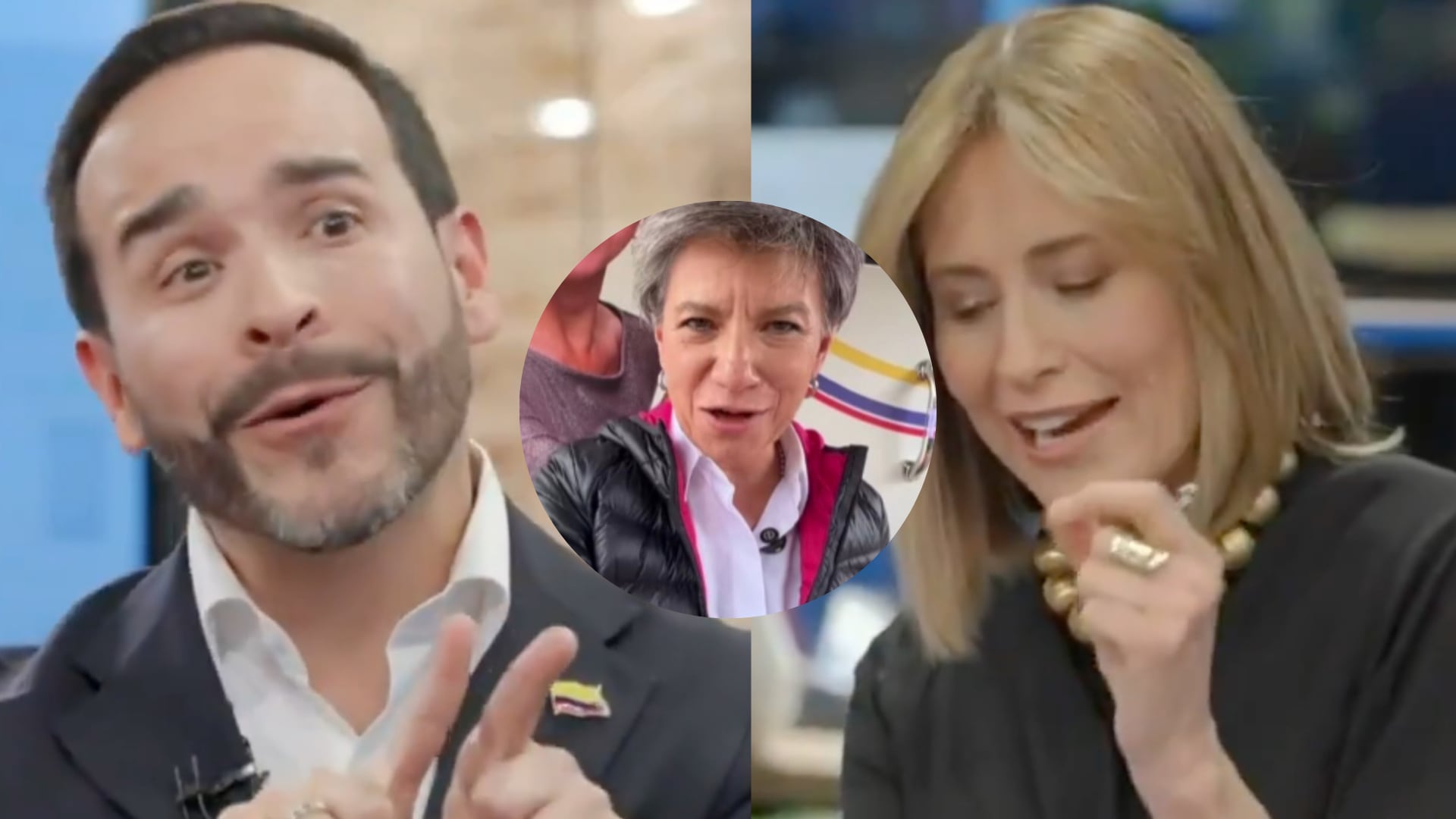 Abelardo de la Espriella, Malú Fernández y Claudia López