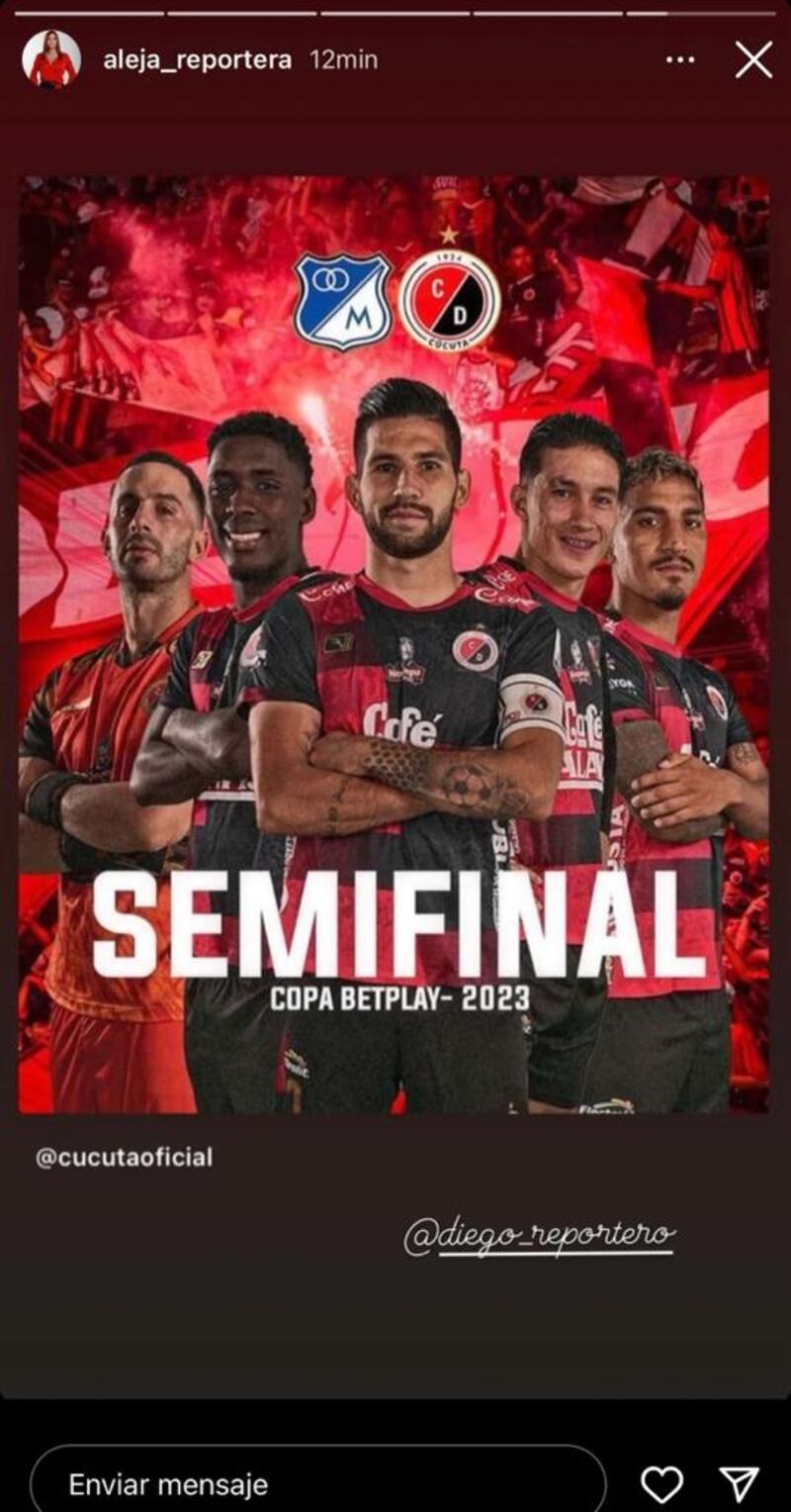 Alejandra Rodríguez y su pareja Diego Guauque tendrán rivalidad entre equipos de fútbol, millonarios y Cúcuta deportivo