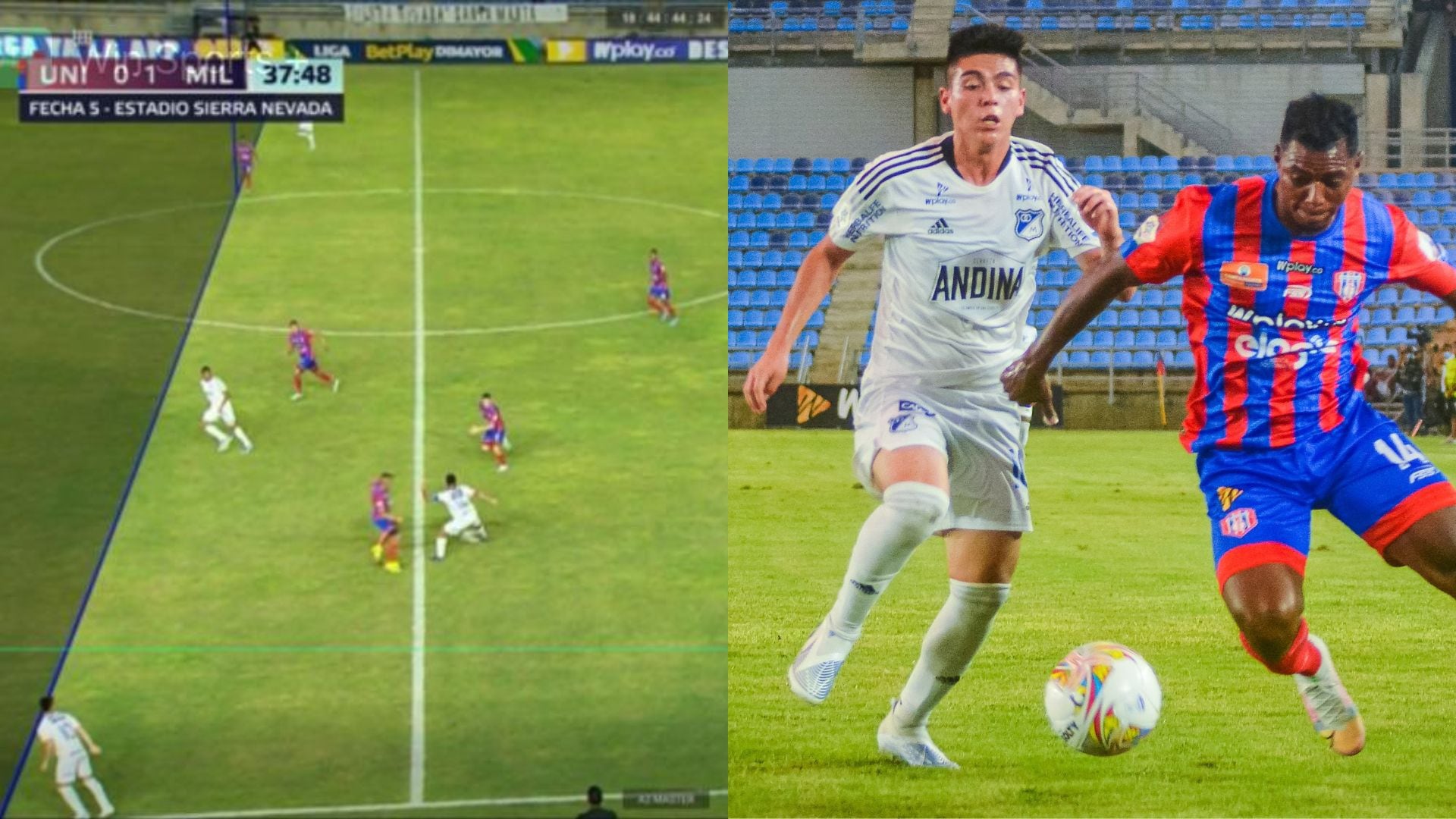 El cuerpo arbitral VAR quedó en evidencia en el juego entre Unión Magdalena y Millonarios.