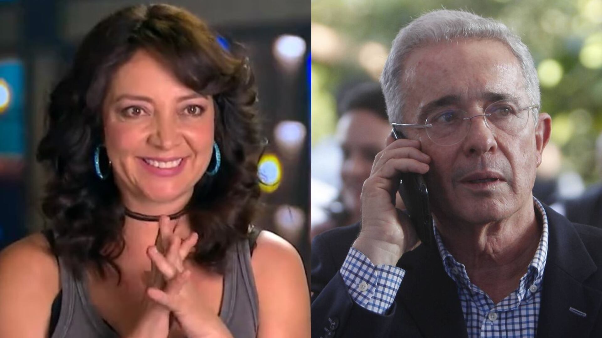 Cony Camelo y Álvaro Uribe