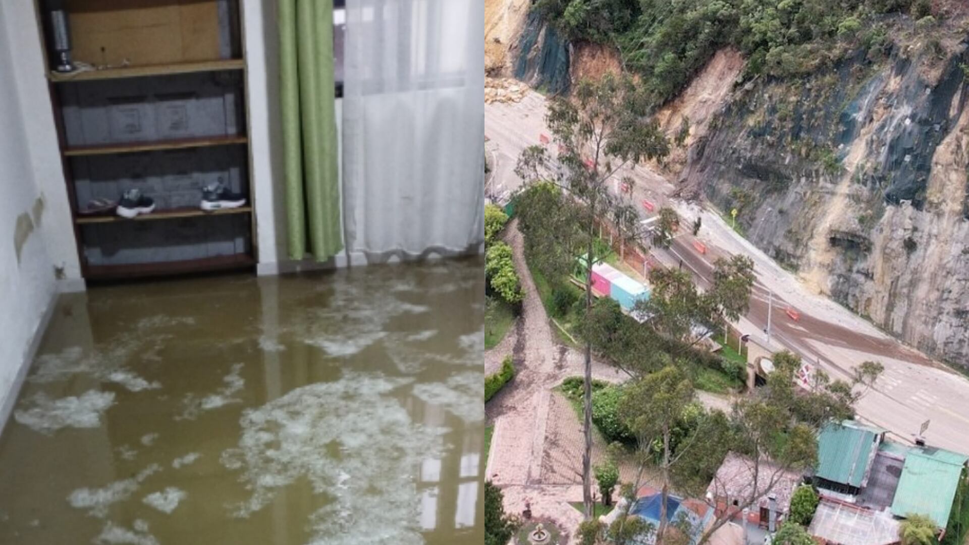 Vía hacia La Calera se encuentra totalmente cerrada por fuertes lluvias