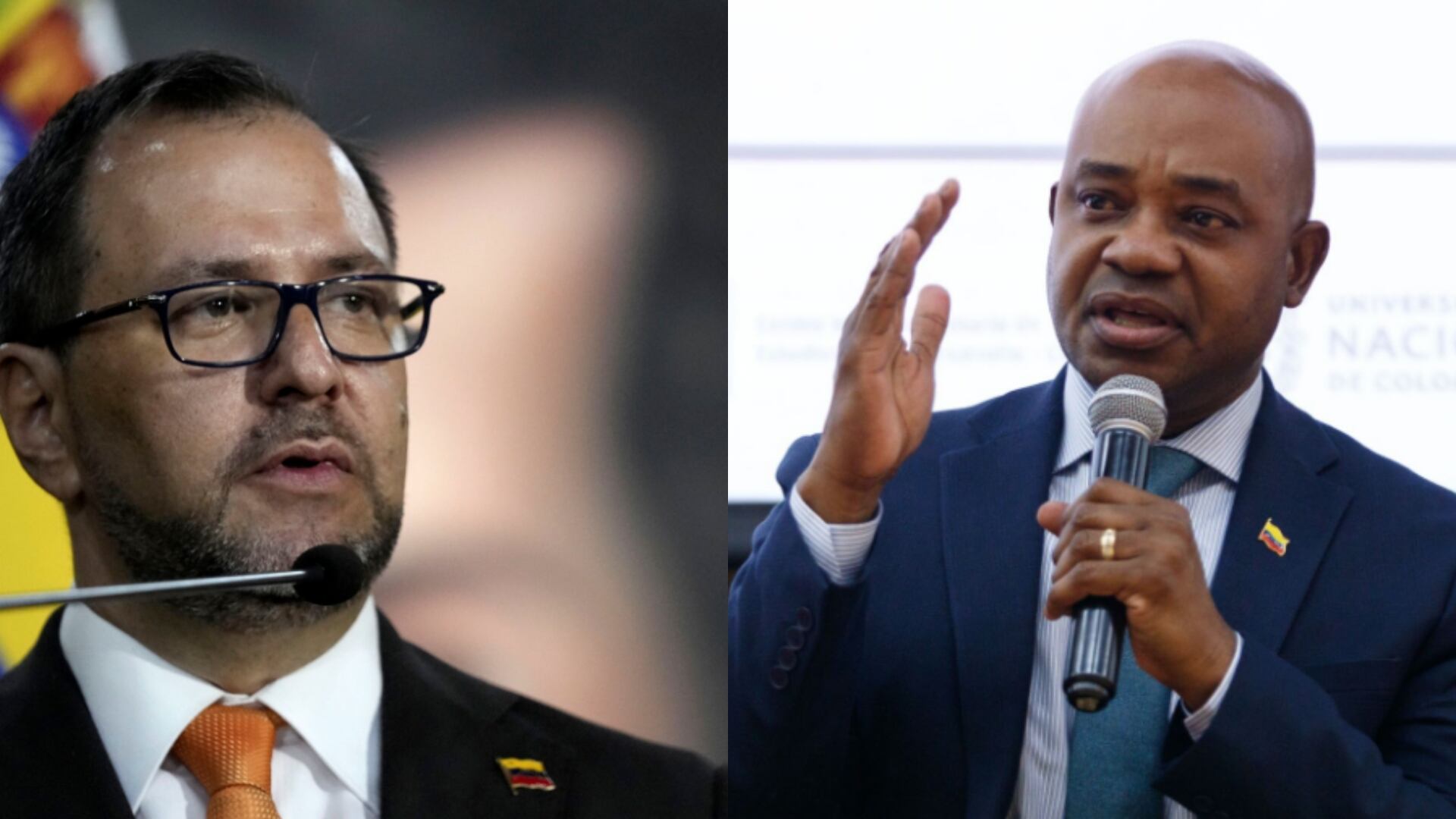 Yvan Gil, canciller de Venezuela y Luis Gilberto Murillo, canciller de Colombia.