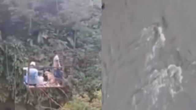 Foto garrucha artesanal niño de 9 años cayó a un río y murió al intentar cruzar en cable a 40 metros de altura.