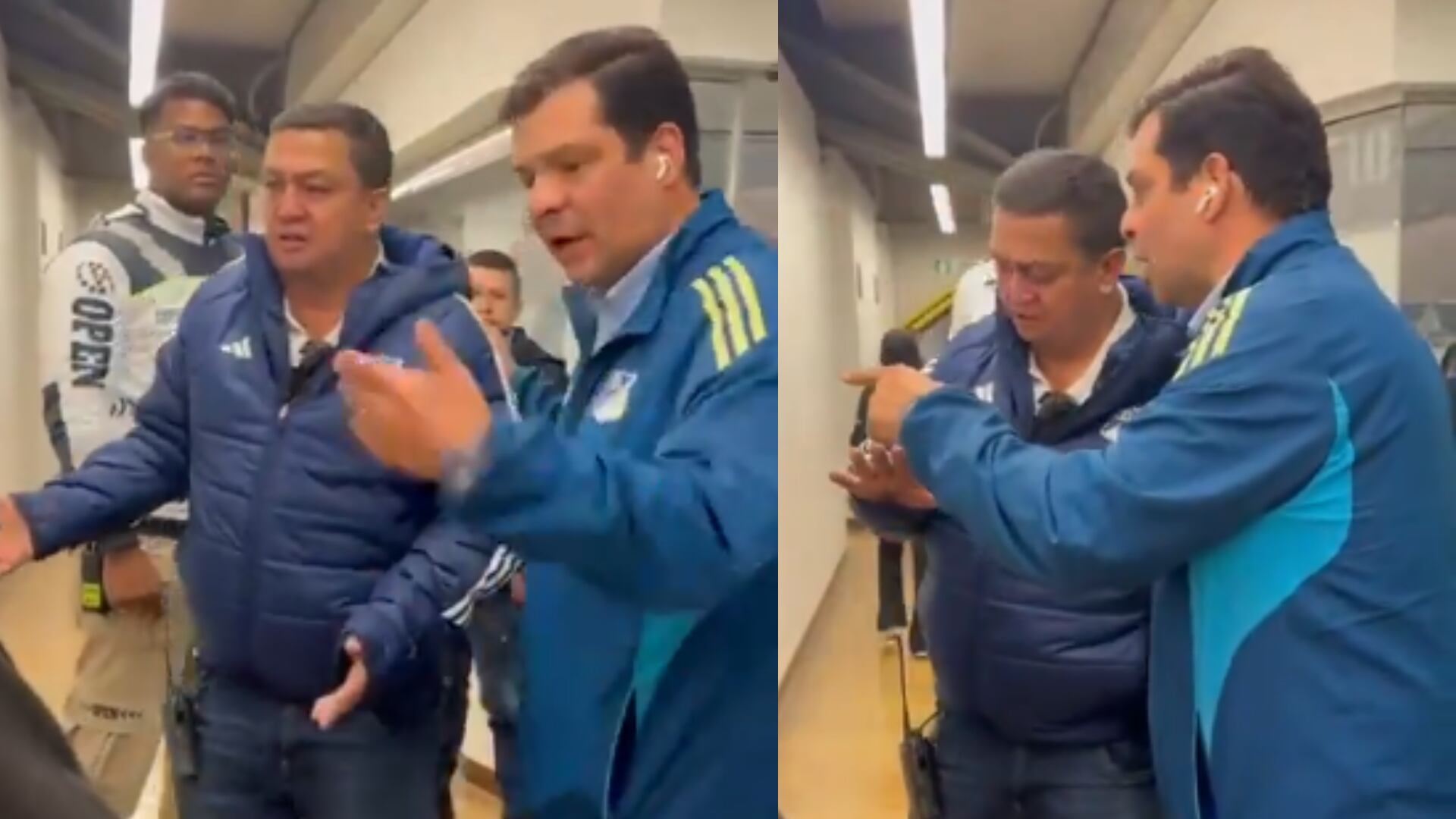 En video quedó captado el momento en el que staff de Millonarios le prohíbe la entrada a los directivos de Santa Fe