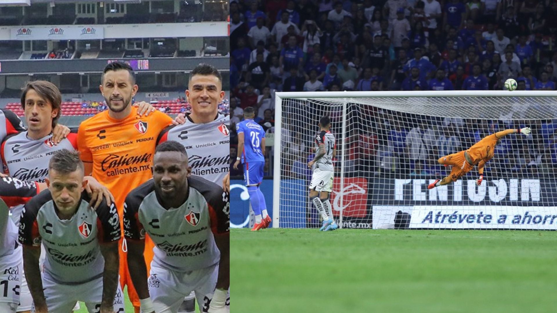 Camilo Vargas se mandó una atajada espectacular en el duelo de Atlas ante Cruz Azul.