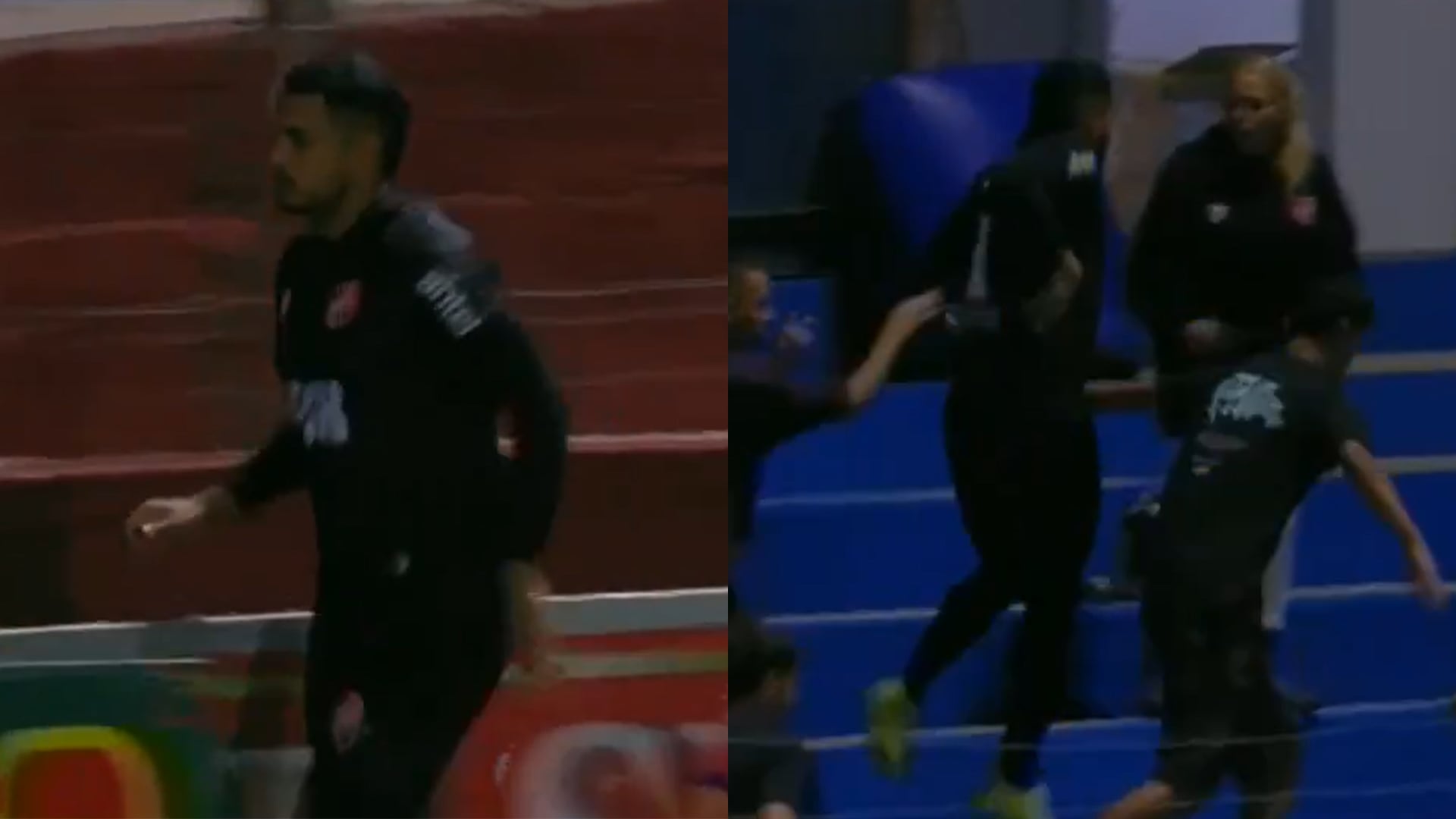 Portero fue a pelear con los hinchas tras su expulsión - Fotos: Capturas de pantalla de la transmisión oficial del partido el 31 de marzo del 2026