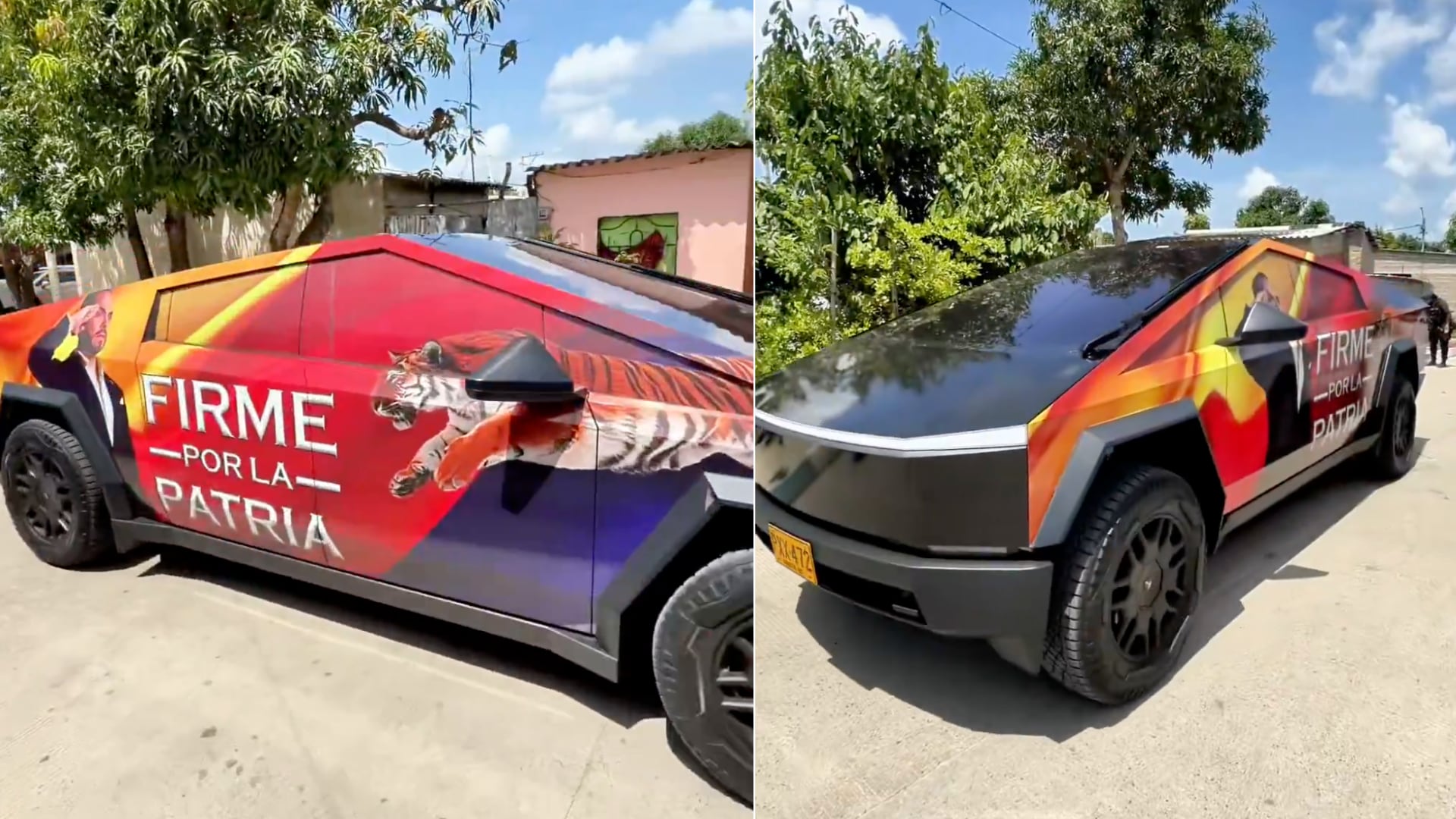 Abelardo de la Espriella tiene Cybertruck forrada con su cara