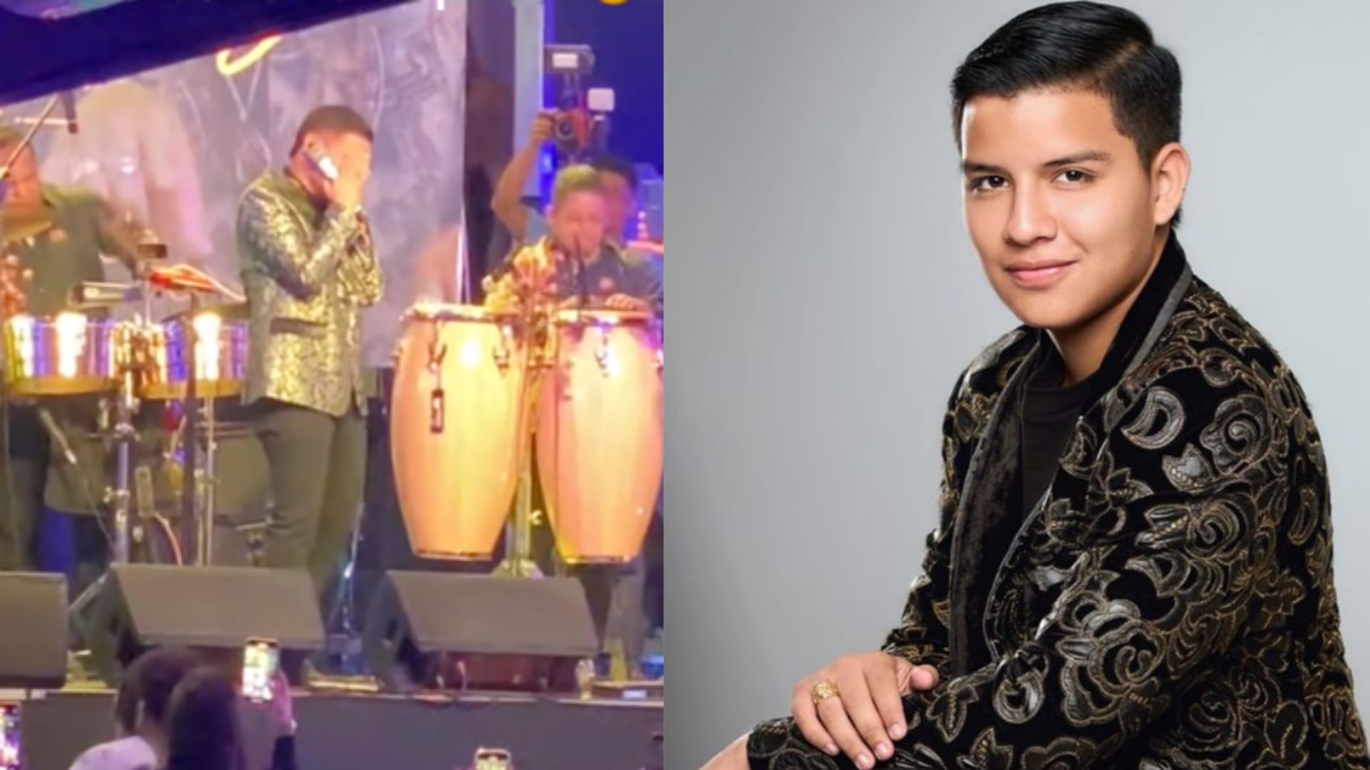 Hijo de Pastor López llora por recordar a su padre durante una presentación en Europa