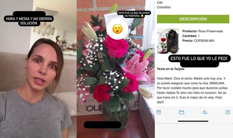Elizabeth Loaiza denunció que una floristería le arruinó el Día de las madres