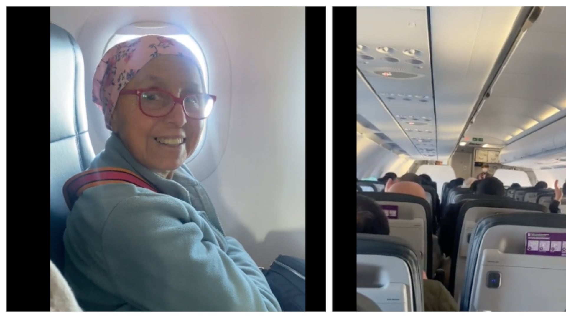 “Aquí llorando por desconocidos”: Pasajera con cáncer recibió emotiva sorpresa a bordo de un avión (Captura de TikTok: Melanie Gutierrez)