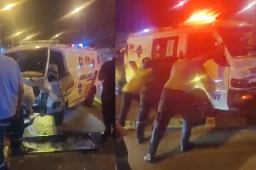 Competían por un paciente y terminaron accidentadas: Ambulancias que “iban a toda” por llegar a accidente a recoger heridos, se estrellaron en Cali