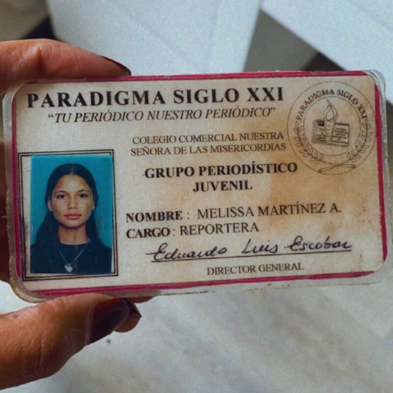 Carnet estudiantil de Melissa Martínez
