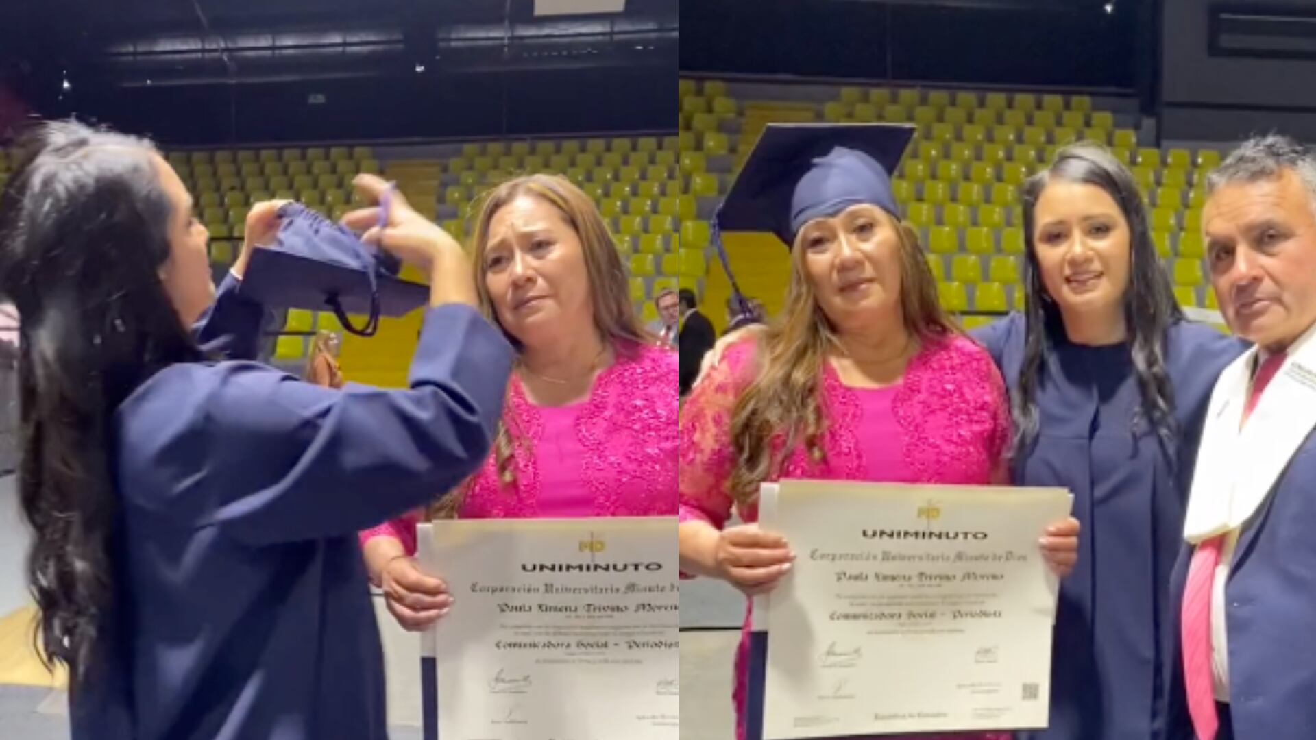 Con un noble gesto, graduada de la Uniminuto le agradeció así a sus padres por su enorme esfuerzo.