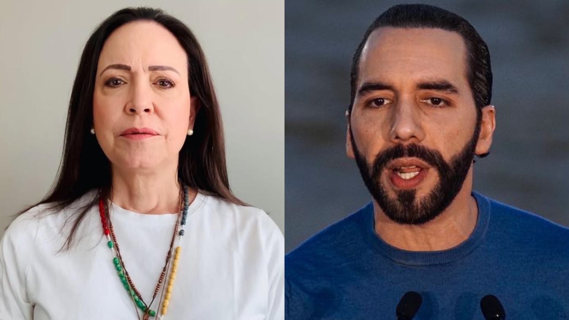 Maria Corina Machado y Nayib Bukele (Foto: redes sociales de Maria Corina y Aphotografia)