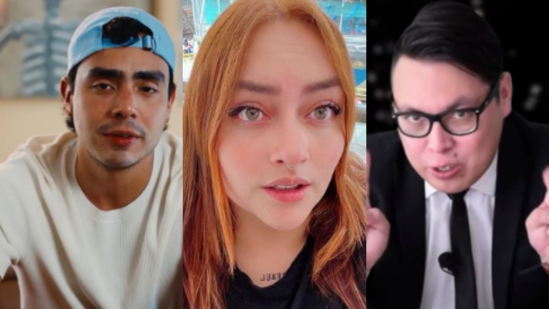 Felipe Saruma, Laura Daniela Beltrán, mejor conocida como Lalis y Walter Rodríguez, conocido en redes sociales como Wally.