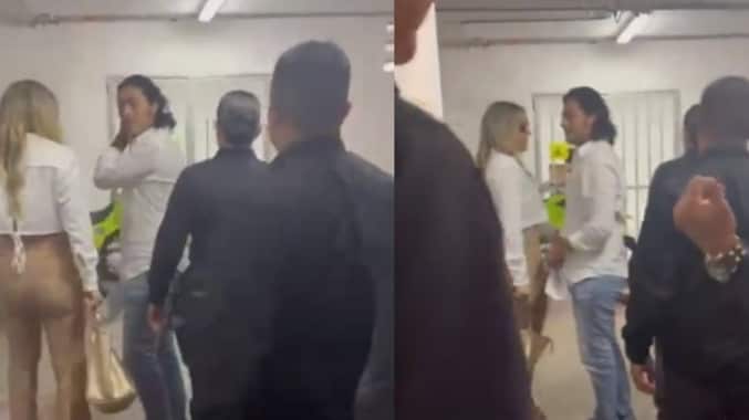 Llega al Tribunal de Barranquilla Nicolás Petro junto a Laura Ojeda para declarar ante los tres congresistas de la Comisión de Acusación.