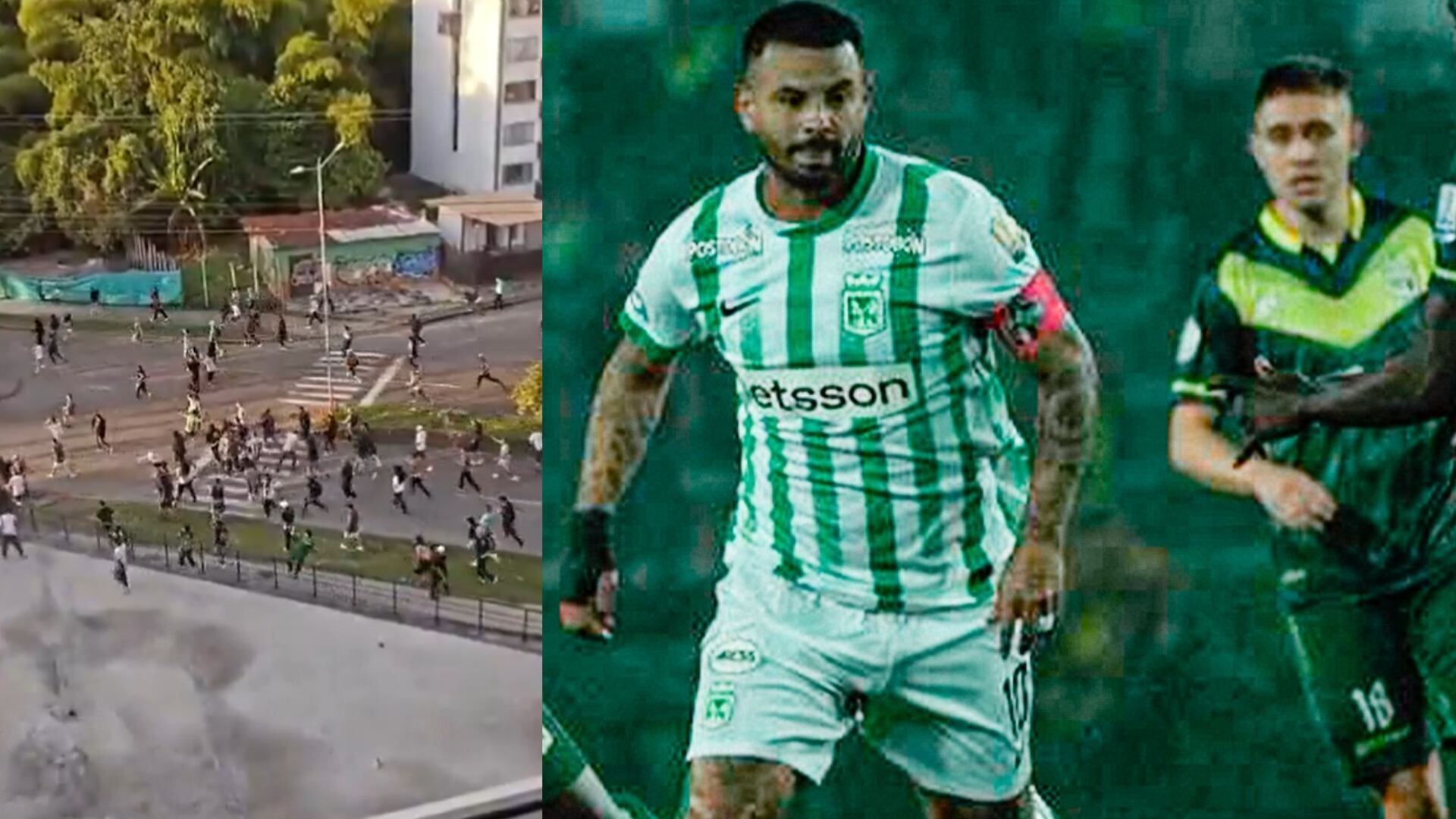 Violenta trifulca entre hinchas Atlético Nacional y Quindío dejaron a una persona herida