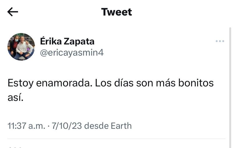 Erika Zapata reveló que tiene un nuevo amor