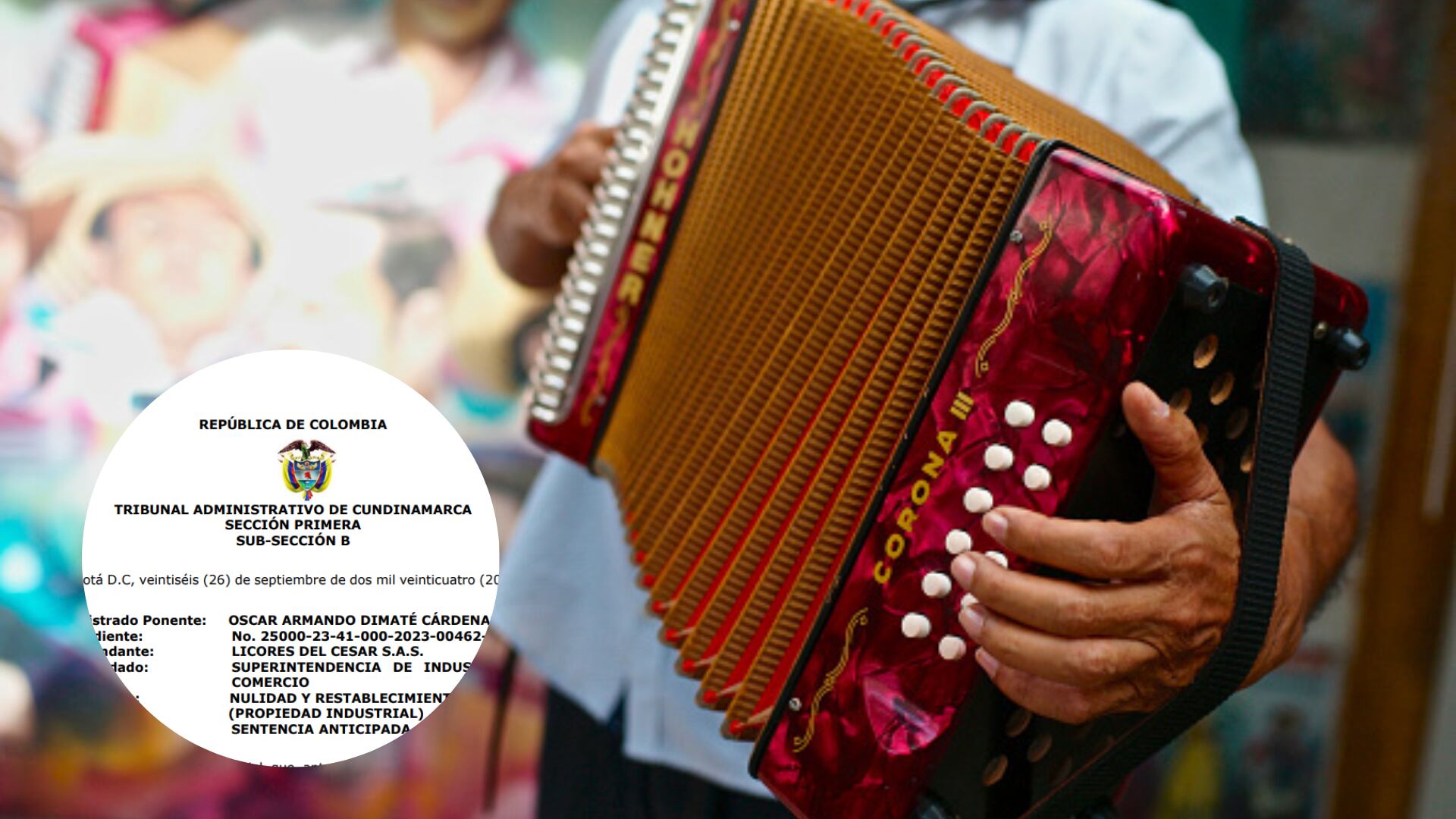 Tribunal de Cundinamarca y caso de registro de la palabra 'Vallenato'