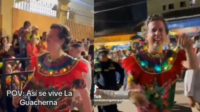 Foto de Juan Manuel Galán disfrazado en la noche de Guacherna en Barranquilla.