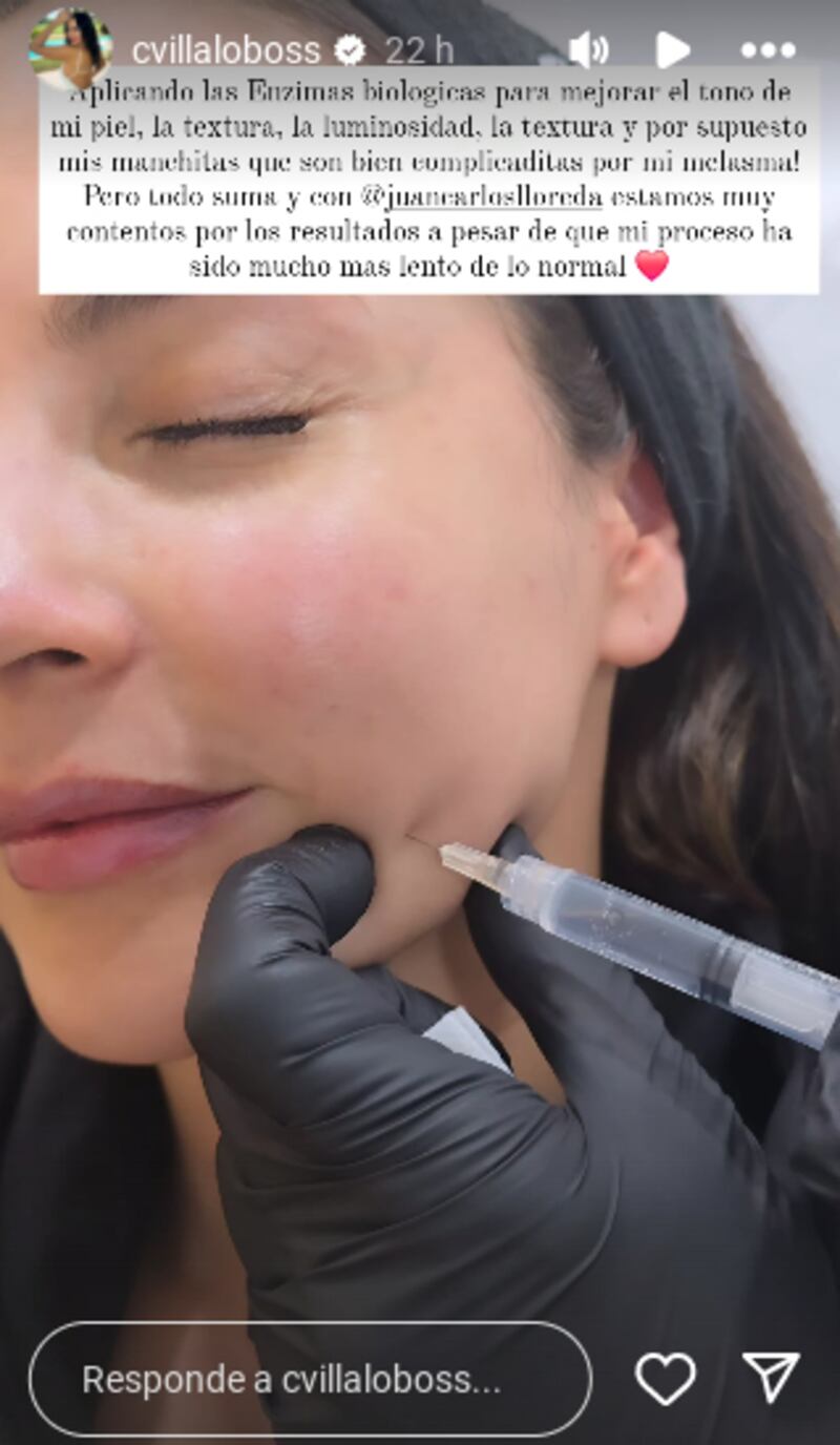 Carmen Villalobos desde sus historias de Instagram